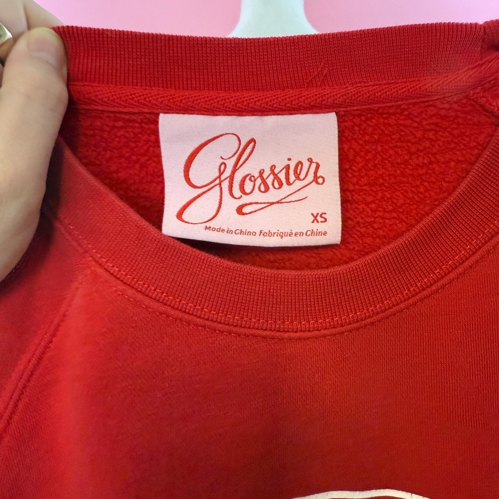 Glossier Graphic Red Crewneck Sweater - Picture 4 of 4
